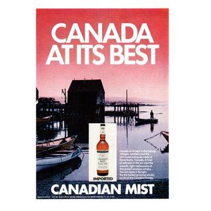 1972 Canadian Mist Canada At Its Best Vintage Print Ads Fishing Wharf Boat Decor